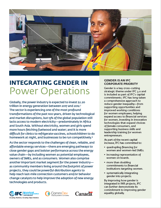 Integrating Gender in Power Operations