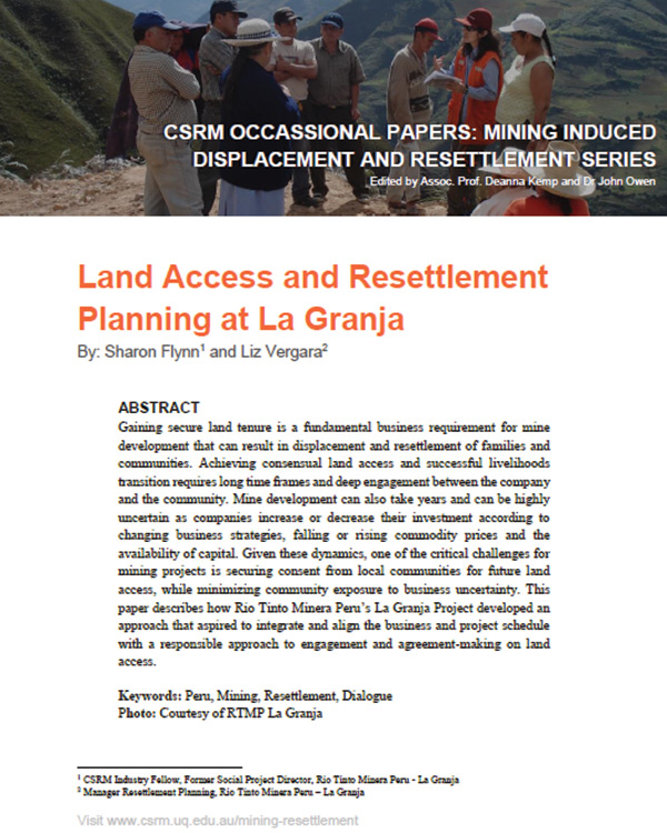 Land Access & Resettlement Planning at La Granja