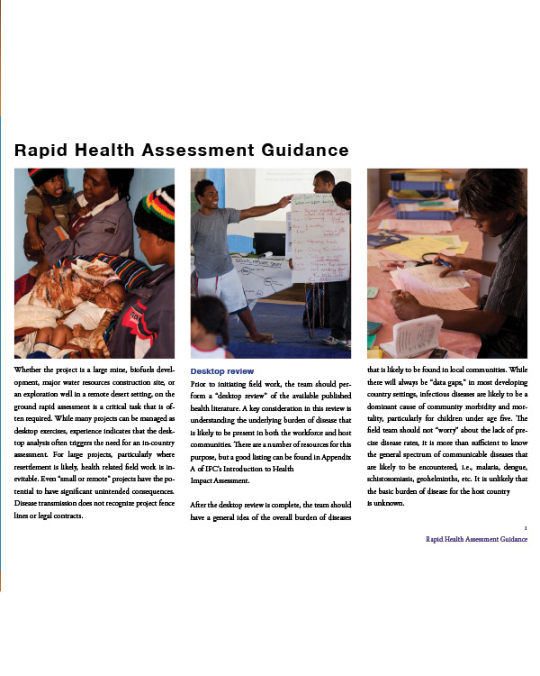 Rapid Health Assessment Guidance