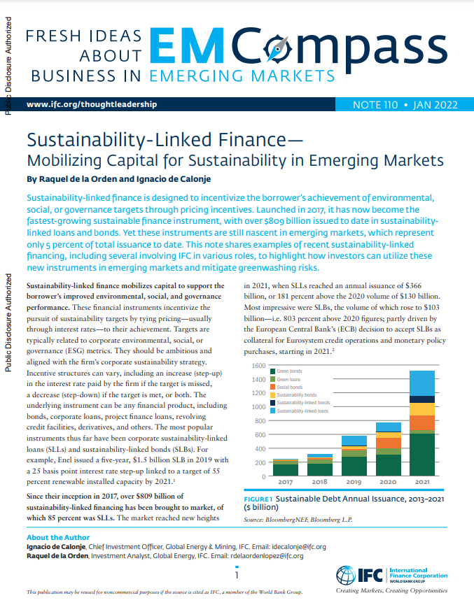 Sustainability-Linked Finance—Mobilizing Capital for Sustainability in Emerging Markets