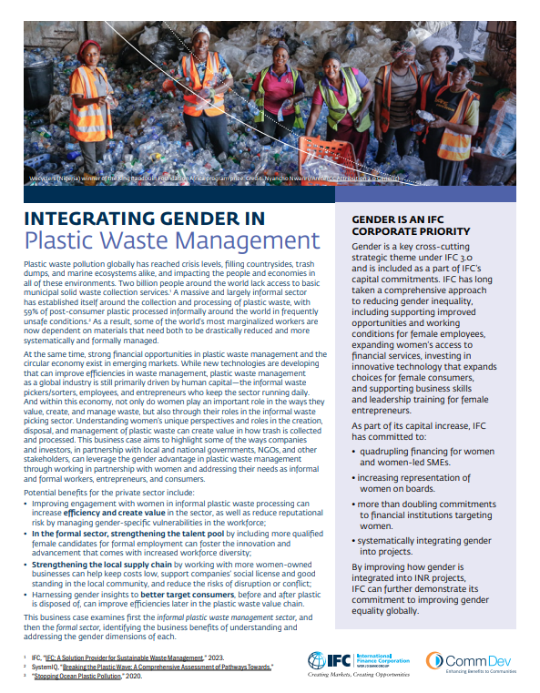 Integrating Gender In Plastic Waste Management